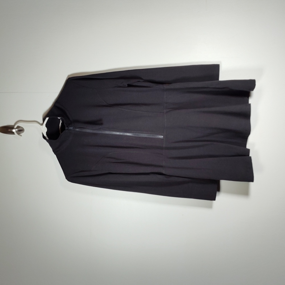 Soft Surroundings black half zip long sleeve peplum tunic top M‎